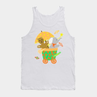 Teddy bear and elephant tossing candies Tank Top